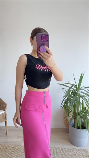 Marka Model Etiket Detaylı Siyah Atlet