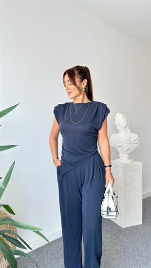 Lacivert Delvin Asimetrik Modal Takım