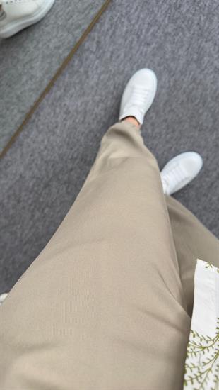Paça Lastikli Haki Modal Gabardin Pantolon