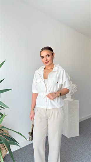 Beyaz Ntwrk Model Bubble İnce Ceket