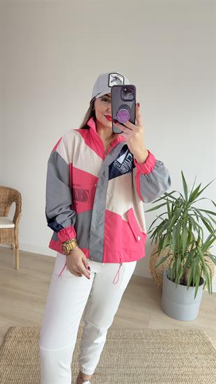 Pembe Renk Geçişli Yağmurluk