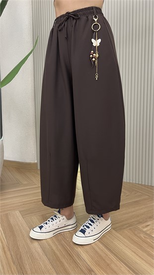Kahve Lemsi Akseuarlı Pantolon