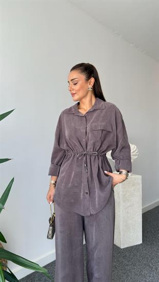 Kahve Orena Bel Büzgülü Tensel Takım 