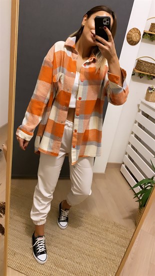 Orange Ekoseli Oduncu Gömlek