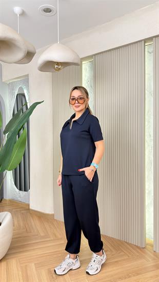 Lacivert Lorea Polo Yaka Modal Eşofman Takımı