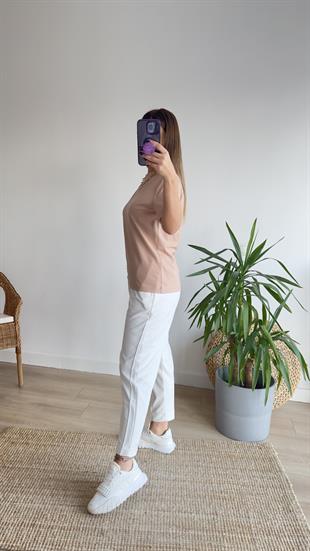 Bisiklet Yaka Massi Bej Basic