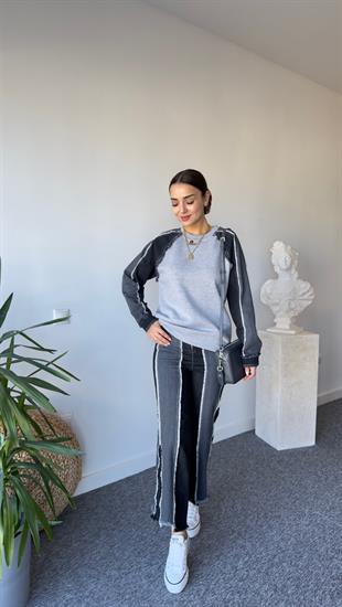 Monde Kot Garnili Gri Sweat Takım 
