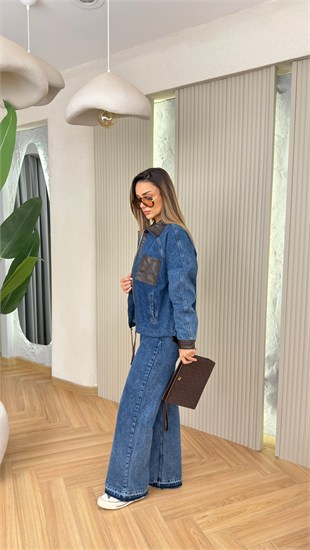 Lomel Deri Detaylı Orj Model Jean Takım