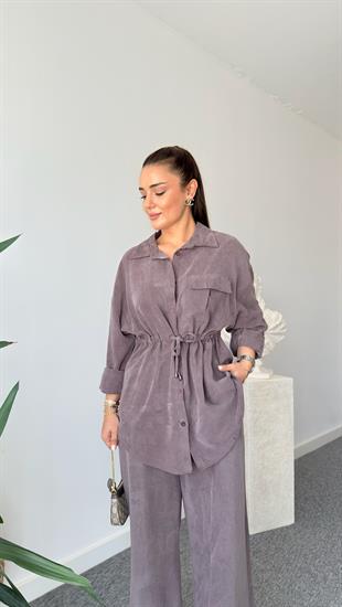 Kahve Orena Bel Büzgülü Tensel Takım 