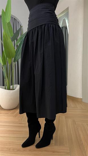 Lexus Siyah Bel Detaylı Siyah Etek 