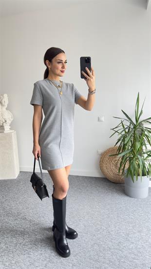 Selanik Zra Model Gri Elbise 