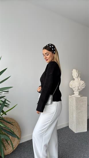 Luan Fiyonk Detaylı Marka Model Siyah Hırka