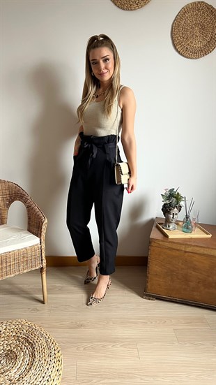 Şalvar Model Cepli Siyah Pantolon
