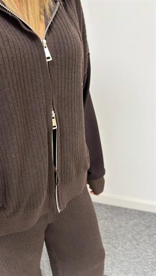 Kahve Nau Modal Garnili Triko Takım