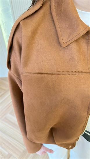 Camel Zra Model Pile Detaylı Süet Ceket