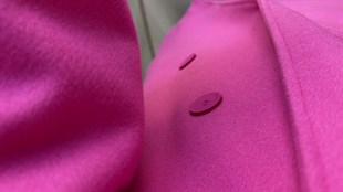 Renkli Astar Detaylı Pembe Kaban