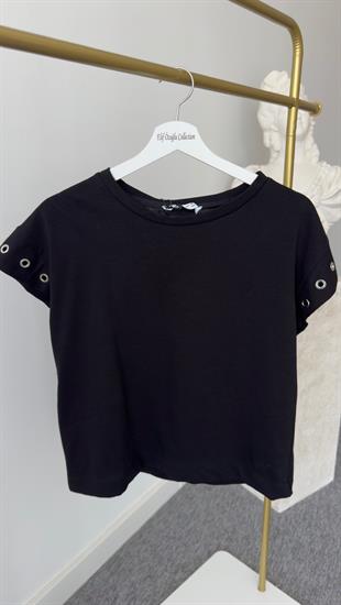 Kuş Gözlü Ntwrk Model Siyah Tshirt