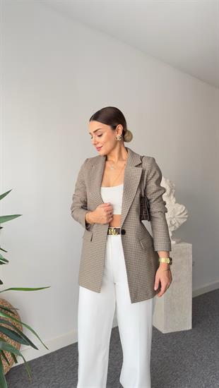Lernin Orj Model Ekose Blazer Ceket