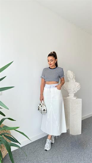 Çizgili Kısa Kol Massi Tshirt