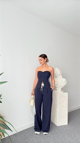 Ritto Şerit Detaylı Straplez Bluz