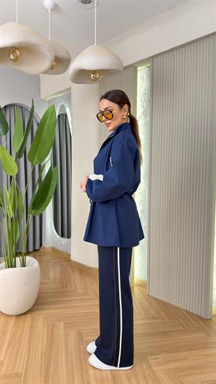 Lacivert Raje Paraşüt Detaylı Tasarım Takım