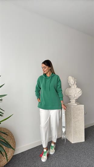 Alois Yanlar Yırtmaçlı Yeşil Modal Sweat