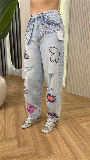 Betta Taş Ve Baskı Detaylı Tasarım Jean 