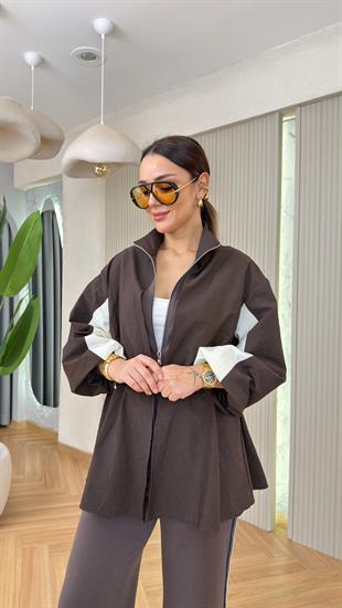 Kahve Raje Paraşüt Detaylı Tasarım Takım