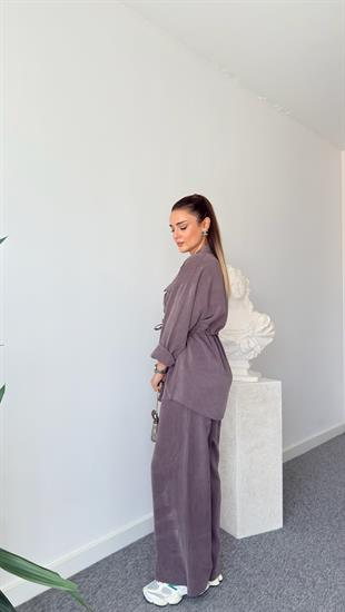 Kahve Orena Bel Büzgülü Tensel Takım 