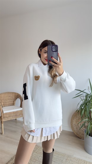 Sırtı Ayıcık Baskılı Sweat