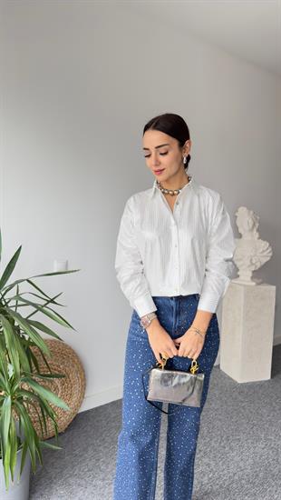 Orj Model Varak Çizgili Gömlek
