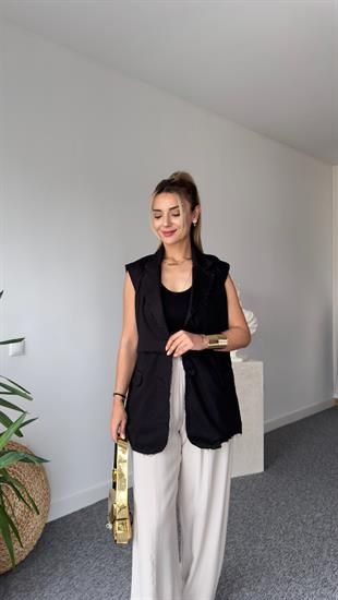 Siyah Pis Dikiş Tws Model Yelek