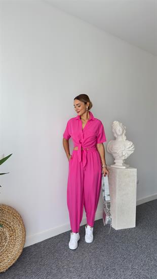 Lamo Bağlama Detaylı Gömlek Pantolon Takım