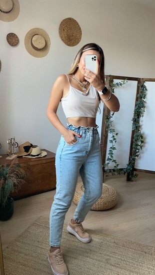 Beli Lastikli Kar Yıkama Mom Jean