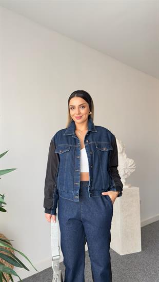 Zoe Paraşüt Detaylı Laci Kot Ceket