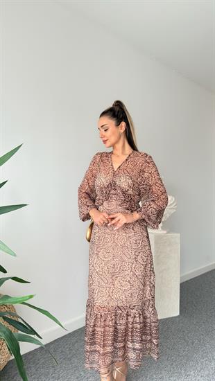 Fırfırlı Desenli Zra Model Elbise 