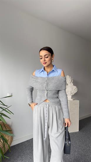 Lose Zra Model Gömlek Detay Triko Kazak