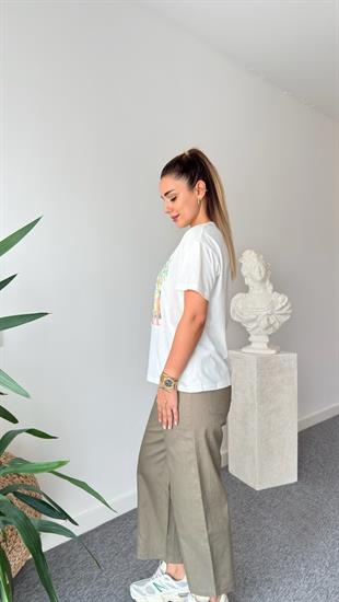 Amalfi Baskılı Beyaz Tshirt