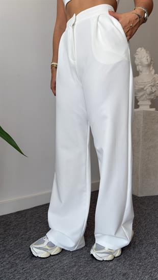 Beyaz Romana Palazzo Pantolon