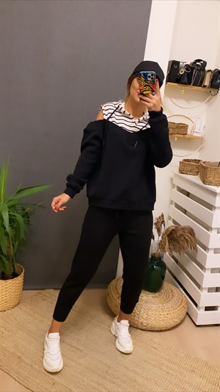 Omuz Dekolteli Sweatshirt