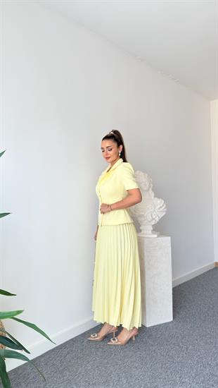 Nichol Sarı Yelekli Etek Takım 