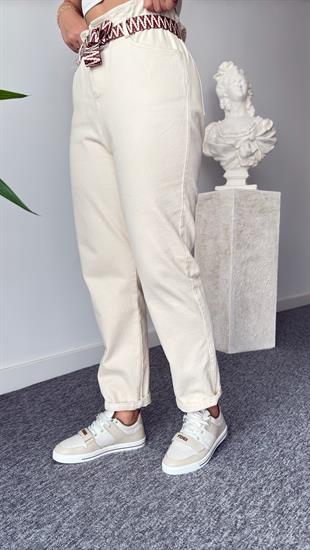 Blanca Kemerli Taş Gabardin Pantolon