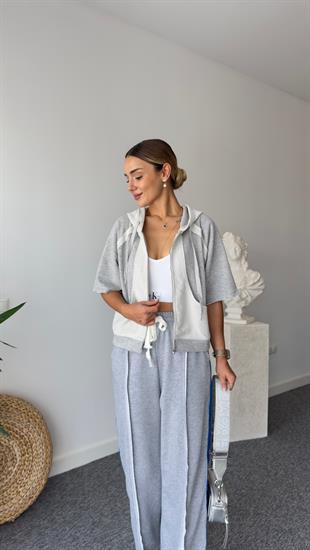 Ters Dikiş Detaylı Gri Sweatshirt