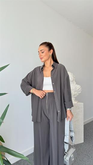 Haki Zegan Sırt Fermuarlı Tensel Takım