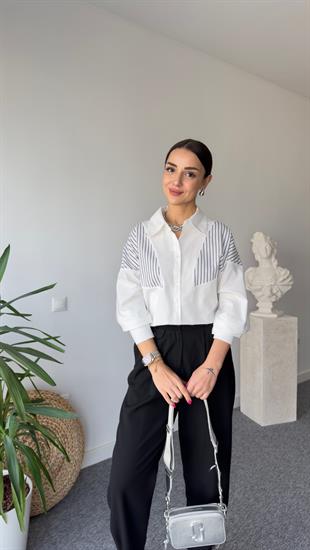 Lori Siyah Çizgili Basic Gömlek