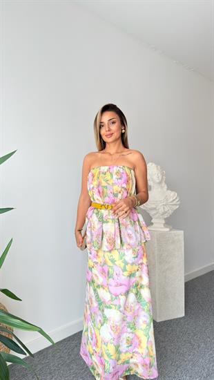 Liysa Zra Model Askılı Çiçek Desen Elbise 