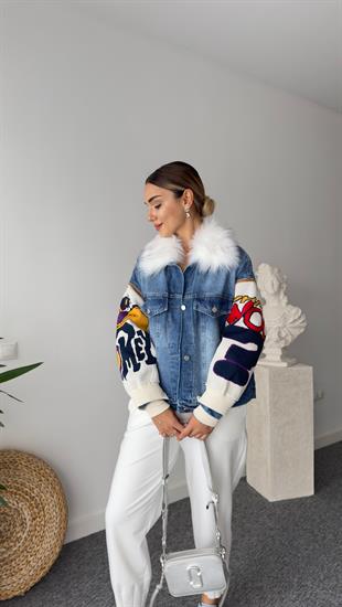 İçi Peluş Özel Üretim Denim Mont