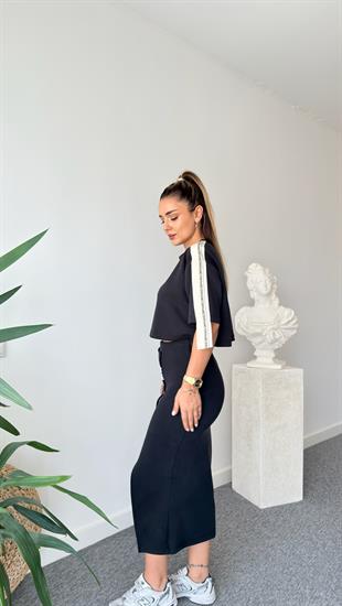 Chima Şerit Detaylı Etekli Modal Takım 