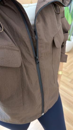 Kahve Larry Marka Model Büzgülü Ceket