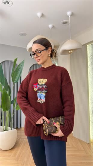 Bordo Teddy Triko Kazak